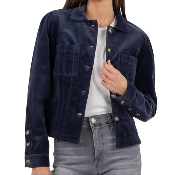 Kut from the Kloth Jackets & Blazers - Kut from the Kloth Kyra Stretch Cotton Dark Blue Corduroy Jacket Size XS